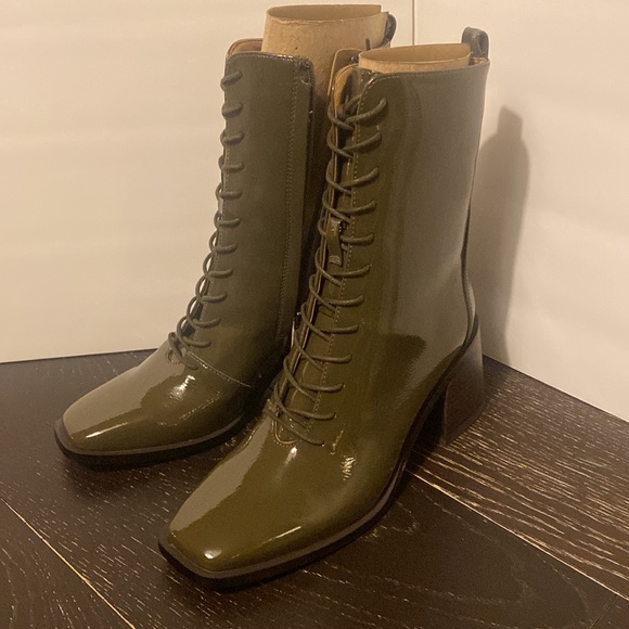 Sam Edeleman Westie Army Green Leather Boot - Picture 5 of 8